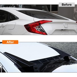 Rear Roof Spoiler Wing Fit for Honda Civic 2016-2021 4 Door Sedan,Type R Style 10th Gen Civic Rear Window Roof Spoiler Wing Visor,Glossy Black