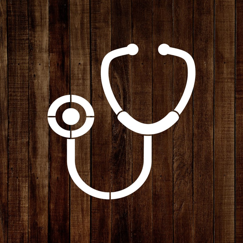 MAGJUCHE Stethoscope Stencil 6 Inches, Reusable Medical Stencil for Painting