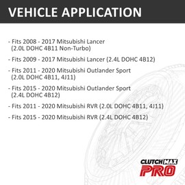 ClutchMaxPRO Performance Stage 1 Clutch Kit with Slave Cylinder kit Compatible with 2008-2017 Lancer 2011-2020 Outlander Sport RVR 4B11 4J11 4B12 2.0L 2.4L (CP05012HDWS-ST1)