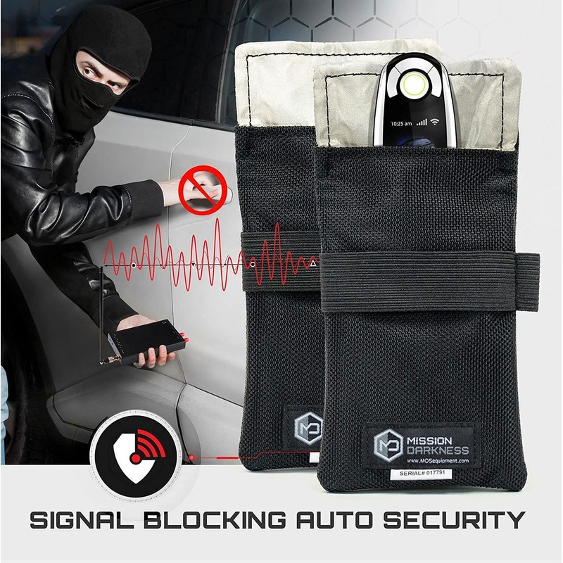 Mission Darkness Faraday Bag for Keyfobs (2-Pack) // RF Shielding
