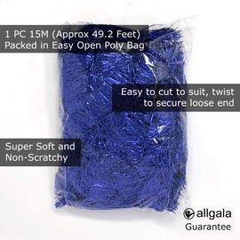 Allgala 50 Feet Christmas Foil Tinsel Garland Decoration for Holiday Tree Walll Rail Home Office Event-Blue-XG93207