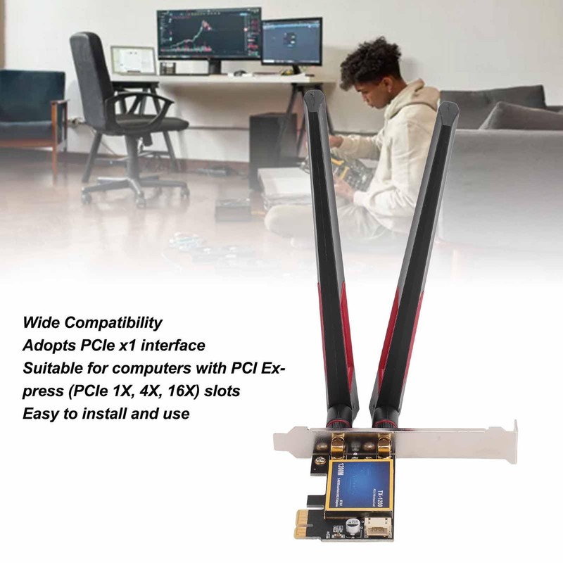 PC Wireless Network Adapter Card, High Speed PCI Express X1