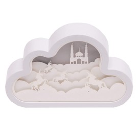 CIM 3D Papercut Lightbox - Light Box Home Accessory - Paper Carving Lamp - Creative Night Lamp (Cloud Dolphins)