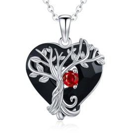Lebens Baum Halskette 925er Sterling Silber Herz Anhänger Kristall baum Halskette Schutzenergie Amulett Schmuck Geschenk für Mutter und Frau