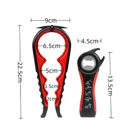 5-in-1 Multi-Function Jar & Bottle Opener Kit for Weak Hands - Non-Slip Food-Grade Silicone Gripper Pad, Ergonomic Can Opener & Wine Corkscrew - Assistive Kitchen Tool for Elderly & Arthritic Hands