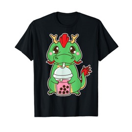 Kawaii Cute Zodiac Boba Dragon Strawberry Bubble Milk Tea T-Shirt