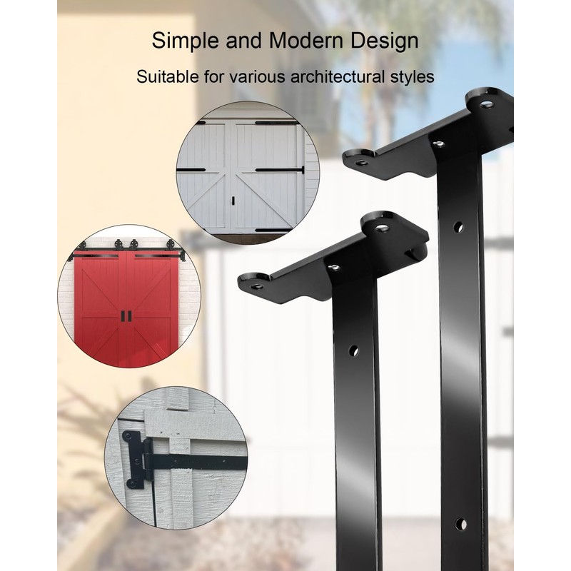 24 Inch Black Heavy Duty Gate Hinges with Mounting Screws,