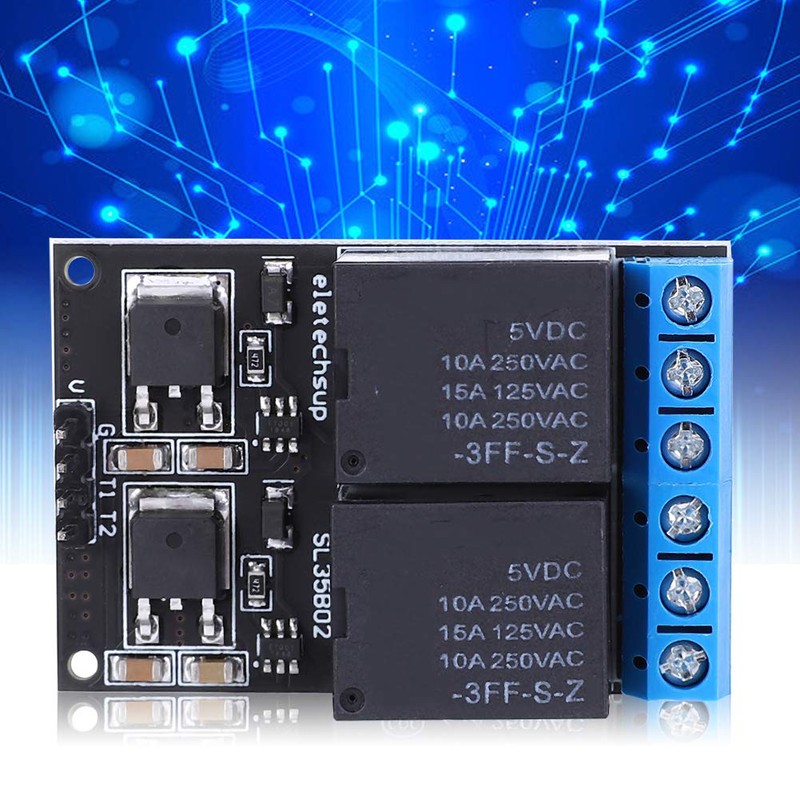 DC 12V 2-Channel Relay Module, Bistable Self-Locking Low Pulse Trigger