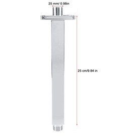TOPINCN Soporte de Pared de Tubo de Brazo de Ducha Superior Cuadrado de Acero Inoxidable para baño Cabezal de Ducha de Techo Brazo de extensión de Ducha Largo Extensión de Brazo de Ducha(10in)