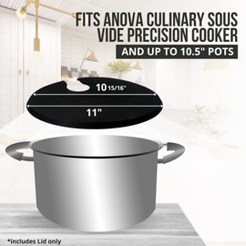 TonGass (1-Pack) Sous Vide Precision Cooker Silicone Lids - Fits Up to 10.5” Stock Pots - Compatible with Anova Culinary Sous Vide Precision Cookers - Prevent Water Evaporation and Retain Flavor