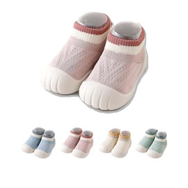 LXPWUMEI Zapatos calcetín para Bebe,Zapatos de Bebé Antideslizantes de Silicona,Puntera anticolisión,Primeros Caminantes,6-48 Meses(Rosa, Bebé, 13.5 cm, Medición, Sistema Tallas Calzado JP)