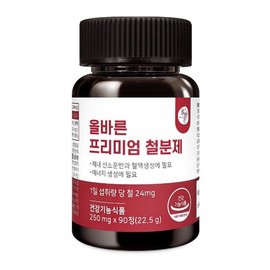 Dr. Lin 올바른 프리미엄 철분제 90정 1개 Olive Premium Iron Supplement 90 Tablets 1 Pack