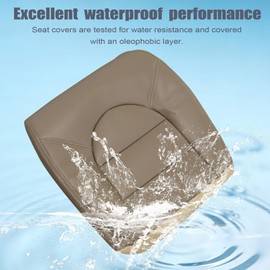 FZJDSD Tan Driver Side Bottom Replacement Microfiber Leather Seat Cover Compatible with F250 F350 F450 F550 Lariat 1999 2000