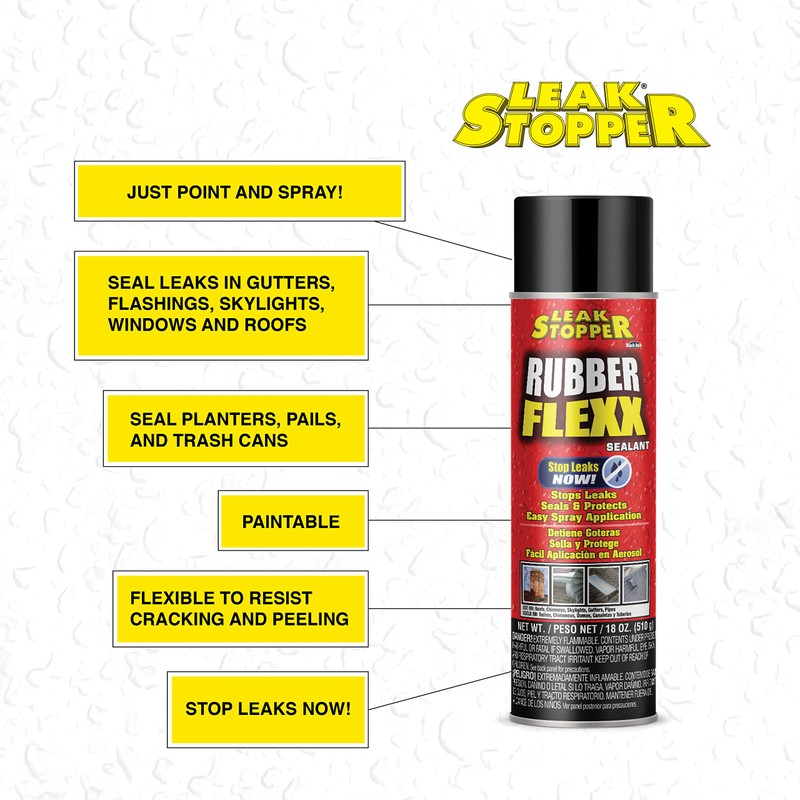 Leak Stopper Rubber Flexx – 18oz Waterproof Repair & Sealant