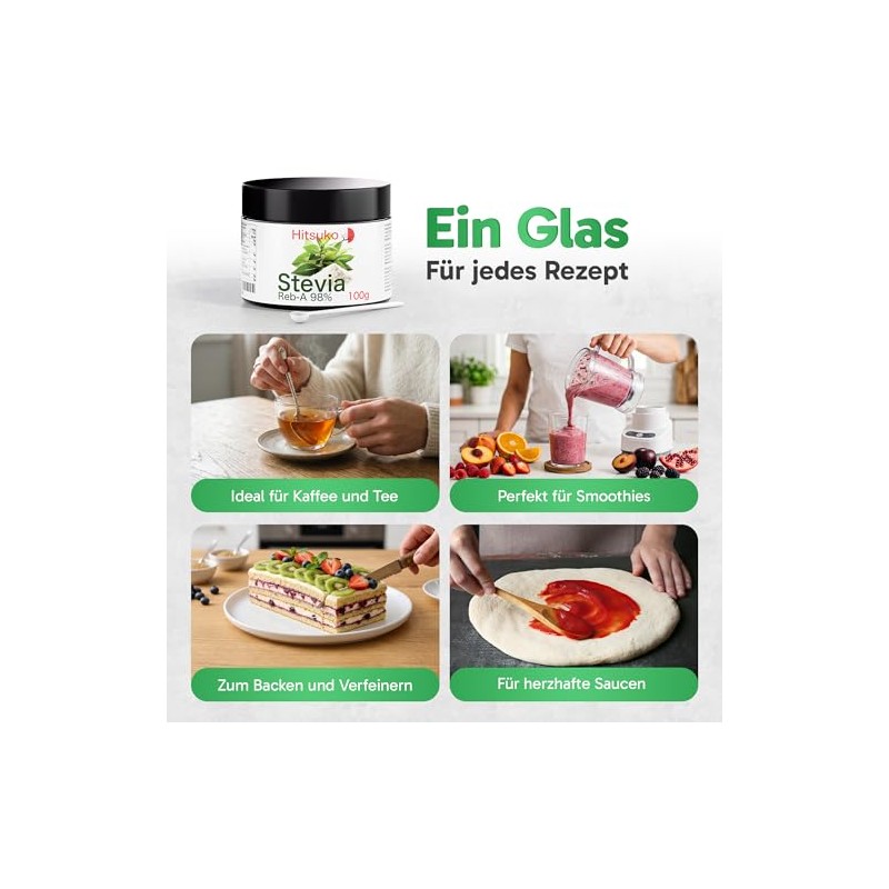 Ultra Concentrated Stevia Powder (100g) | 98% Reba-98 Pure |