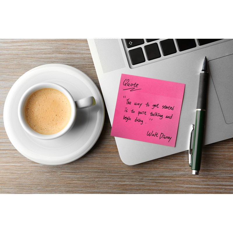 Sticky Notes - 12 Pads Bright Assorted Coloured Removable 76x76mm