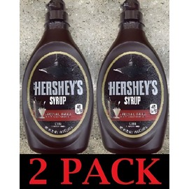Hershey 2x Hershey's SPECIAL DARK Mildly Sweet CHOCOLATE Syrup 22 Oz Bottle - 2 PACK
