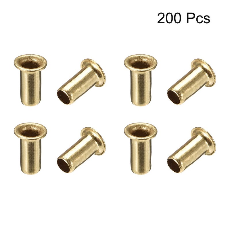 uxcell Hollow Rivet,4mm x 8mm Through Hole Copper Hollow Rivets