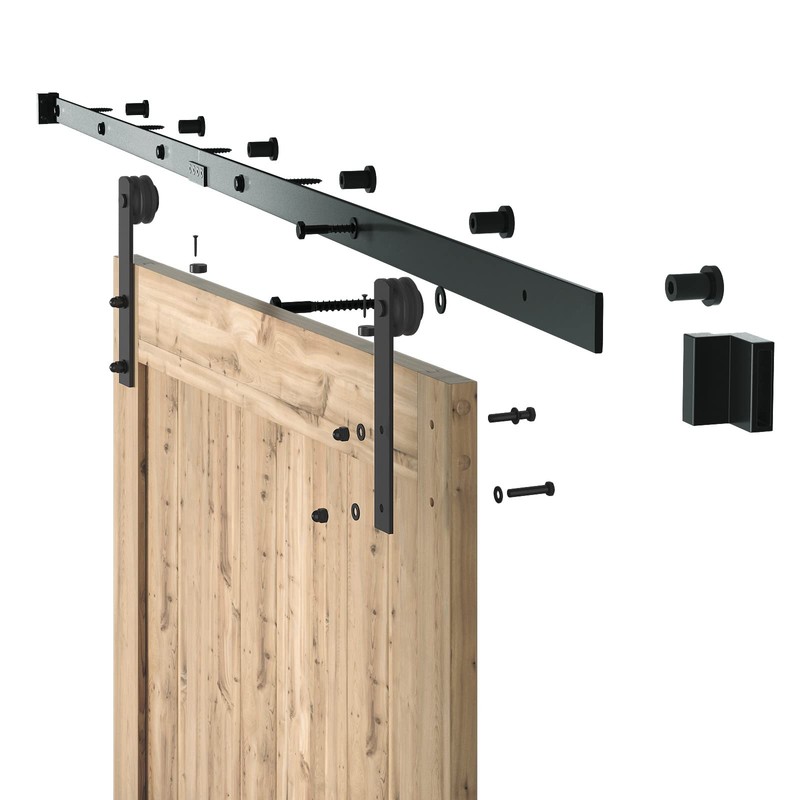 SMARTSTANDARD 7.5ft Barn Door Hardware kit, Barn Door Track, Sliding