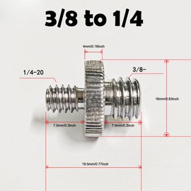 ThtRht 6 Pack Tripod Screw Adapter 1/4 inch Male To 3/8 inch Male Threaded Mount Screws Converter for Camera Monopod Light Stand Telescope Bracket Phone Holder Video Lights Photography Selfie Lighting