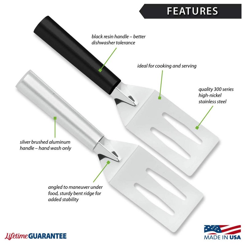 Rada Cutlery Spatula (R114), 3.38x2" Stainless Steel Face, 8.75" Length,