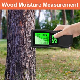 Wood Moisture Meter Firewood Moisture Detector Temperature Humidity Tester for Wood Walls Firewood Lumber Bricks Concrete Woodworking Building Material