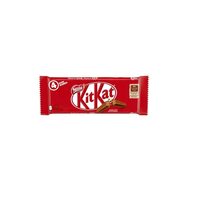KITKAT Milk Chocolate Wafer Bars 4-Pack 4 x 45g