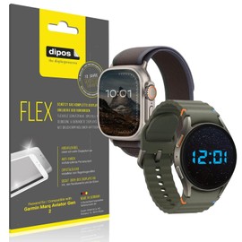 dipos FLEX 2x Clear Screen Protectors for Garmin Marq Aviator Gen 2, 100% Display Cover, Anti-Shock, Fingerprint Compatible, Case-Friendly, Full Cover Screen Protector Film