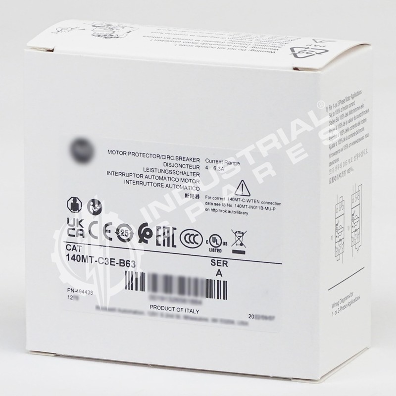 140MT-C3E-B63 Series C Motor Protection Circuit Breaker, 4.0-6.3 A, Frame