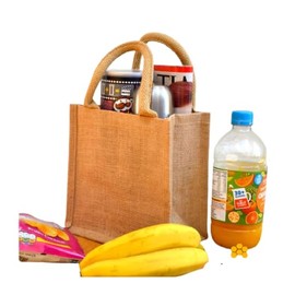 JMS Bridge Hessian Jute Bags Medium 30cm x 30cm, Gusset - 20cm Tote Shopper Shopping Bag Strong Handle. (1xT413CB) (1, MEDIUM - 30cm x 30cm, Gusset - 20cm)