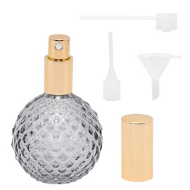 Wuyituart 3.4oz 100ml Refillable Perfume Bottle Empty Atomizer Sprayer Perfume Making Kit Glass Bottle with Pump Head Funnel Dropper, Gray