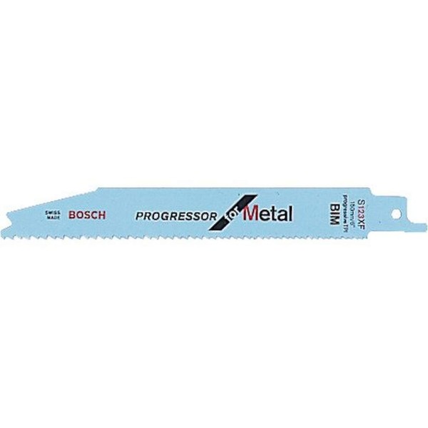 Bosch 2608654402 S123XF Saber Saw Blade for Progressor Metal, 150mm x 19mm x 0.9mm, Blue, Pack of 5