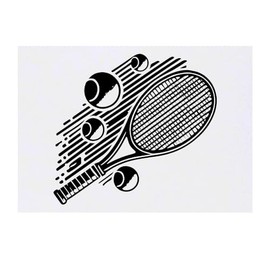 Azeeda 'Tennisschläger & Bälle' Temporäres Tattoo - Hautfreundlicher & Ungiftiger Abziehbild · Wasserfest (TO00074253)