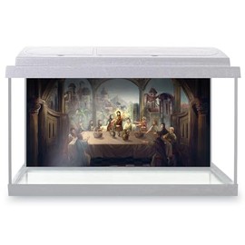 Aquarium Fish Tank Background 90x45 cm - Last Supper Art Artistic Static Cling Vinyl Vivarium Terrarium External Application #53028