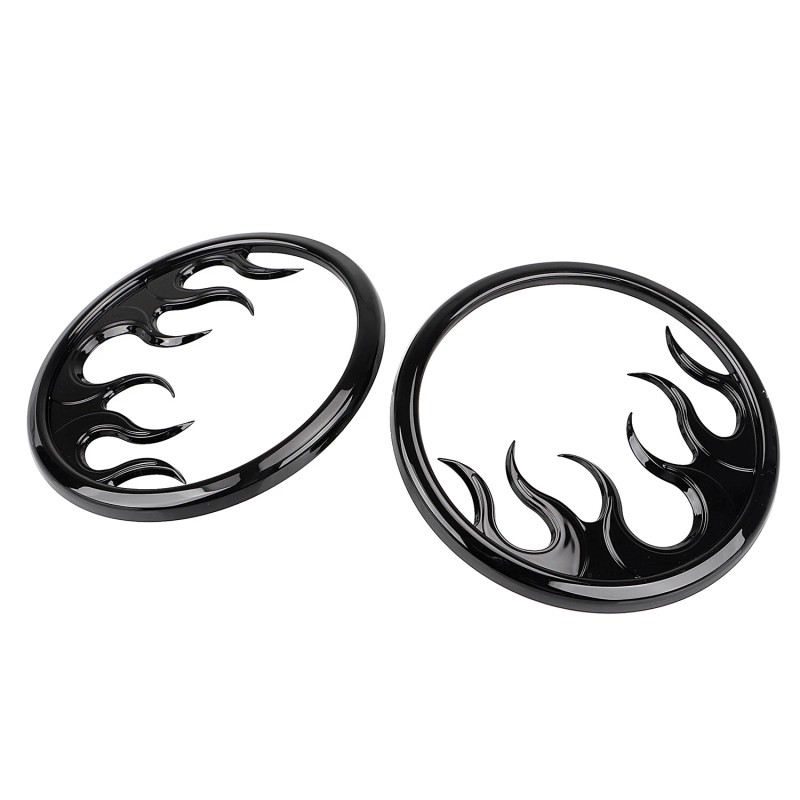 Unbranded Black Flame Front Speaker Grill Trim Accent Covers For