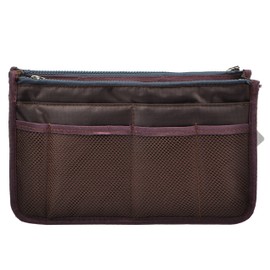 Vercord Upgrade Purse Handbag Organizer Insert Bag in Bag 13 Pockets with Handle Coffee Medium