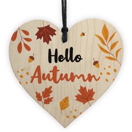 Red Ocean Autumn Gifts, Autumn House Decor, Wood Heart Hello Autumn Sign, Autumn Decoration, Pumpkins, Autumn Acccessories Decor For Autumn
