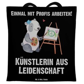 Mr. & Mrs. Panda Carry Bag Artist of Passion - Gift, Canvas, Art School, Cloth Bag, Thank You, Retirement, Bag, Jute Bag, Pouch Bag, Gift, Anniversary, Art Painter, black, Hand drawn