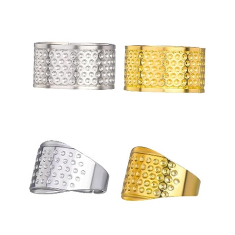 Ieron 10 PCS Hand-Working Sewing Thimble, Metal Finger Shield Ring,
