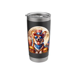 Corgi Fourth of July Corgi Stainless Steel Insulated Tumbler