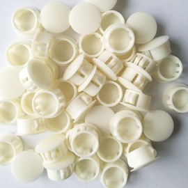 YEJI 25PCS 5/8", 16mm, 0.63in Panel Plugs Hole Plugs (Mounting Hole: 15.8-16mm), Plastic Flush Type Hole Plugs, Home Furniture Fastener, Plastic Pipe Choke Plug, White Color