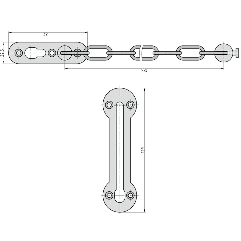 BASI Door Chain with Scratch Protection Additional Safety Stainless Steel