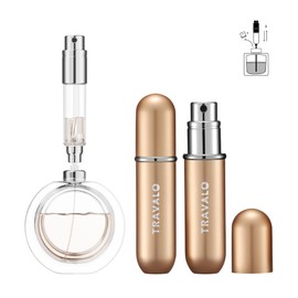 TO TRAVALO NEW CLASSIC Refillable Perfume Atomizer, Bottom Filling Fragrances Perfume Bottle, Mini Cologne Dispenser, Travel sized (GOLD)