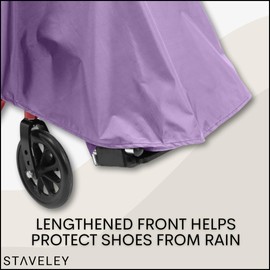 Staveley Wheelchair Rain Cape Poncho Waterproof | Unisex Lightweight Adult Mobility Rain Cape | Protection for Wheelchair & Electric Wheelchair Users (Lilac)