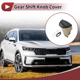 Motoforti Anti-Slip Gear Shift Knob Cover Car Stick Shifting Handle Protector for Kia Sportage Beige Faux Leather