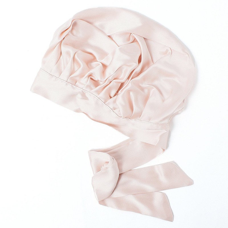 Basicquench (100% Silk) BASIQUENTI Nightcap Silk Ribbon Cap, Women's Free,