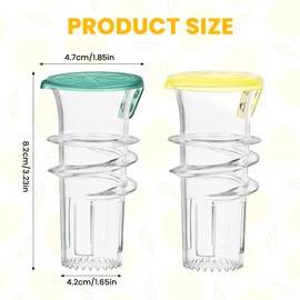 AUAUY Manual Lemon Squeezer, 2PCS Plastic Lime Juicer Squeezer with Lid, Handheld Portable Orange Citrus Press, Easy to Clean Lemon Juicer in Home Kitchen Bar for Cocktails Tea Drinks Salad Seafood