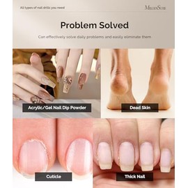 MelodySusie Electric Nail Drill Machine 11 in 1 Kit, Portable Electric Nail File Efile Set for Acrylic Gel Nails, Manicure Pedicure Tool with Nail Dri