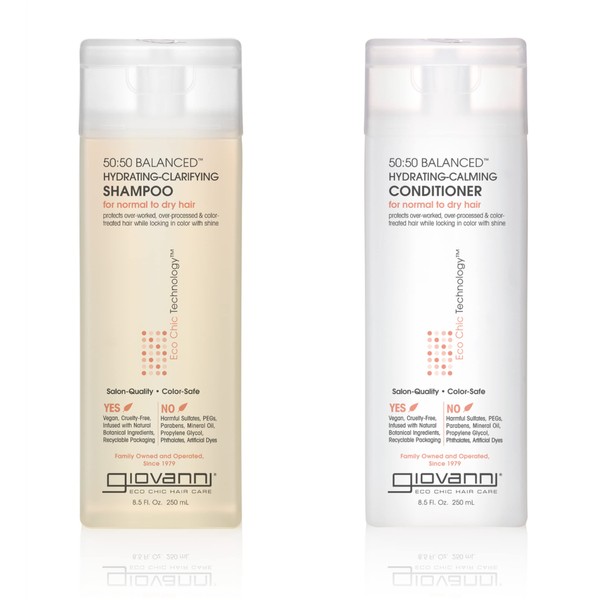Giovanni 50:50 Balanced Shampoo and Conditioner Set - Clarifying Shampoo