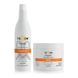Shampoo Y Mascarilla Repair Yellow Alfaparf Cabello Dañado                                                                                            
